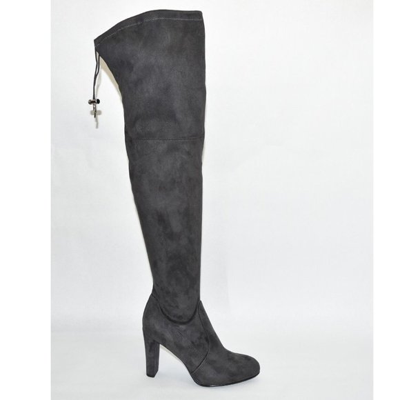 New! Sam Edelman 'Kent' Size 6.5 Over-the-Knee Gray Suede Boots OTK T38 - Picture 1 of 5